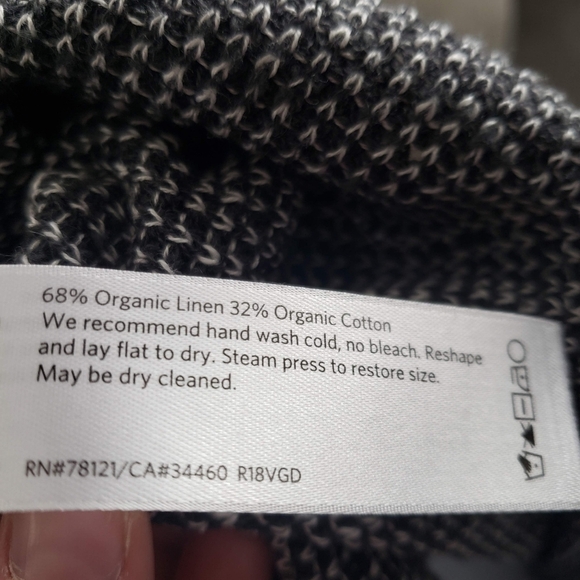 Eileen Fisher Women's Large Charcoal Grey Long Sleeve Hooded Sweatshirt Top - Picture 8 of 8